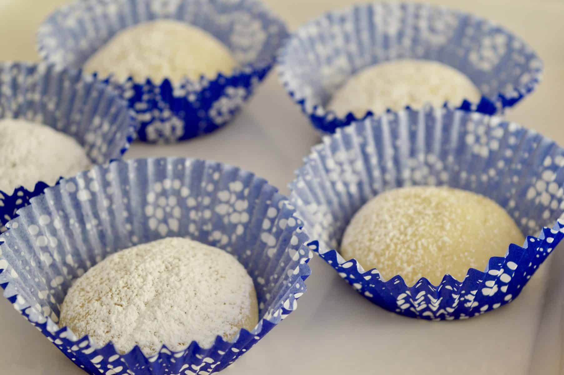 cookies served in muffin liners for mess free eating. 