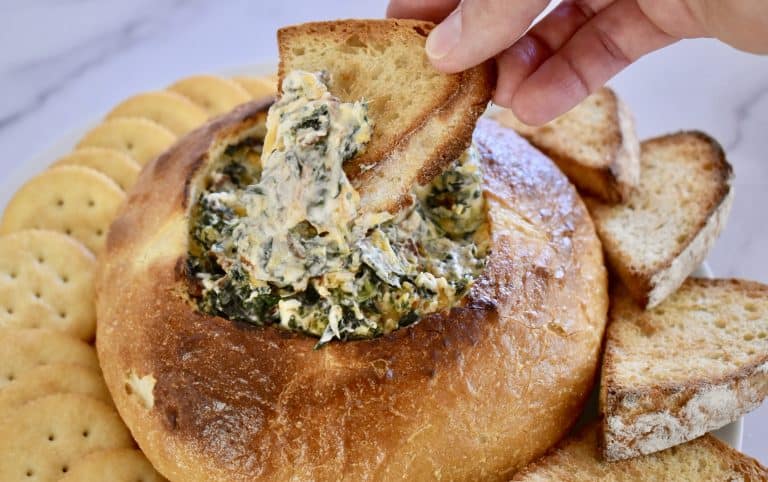 Bacon Spinach Dip Loaf | Bread Bowl
