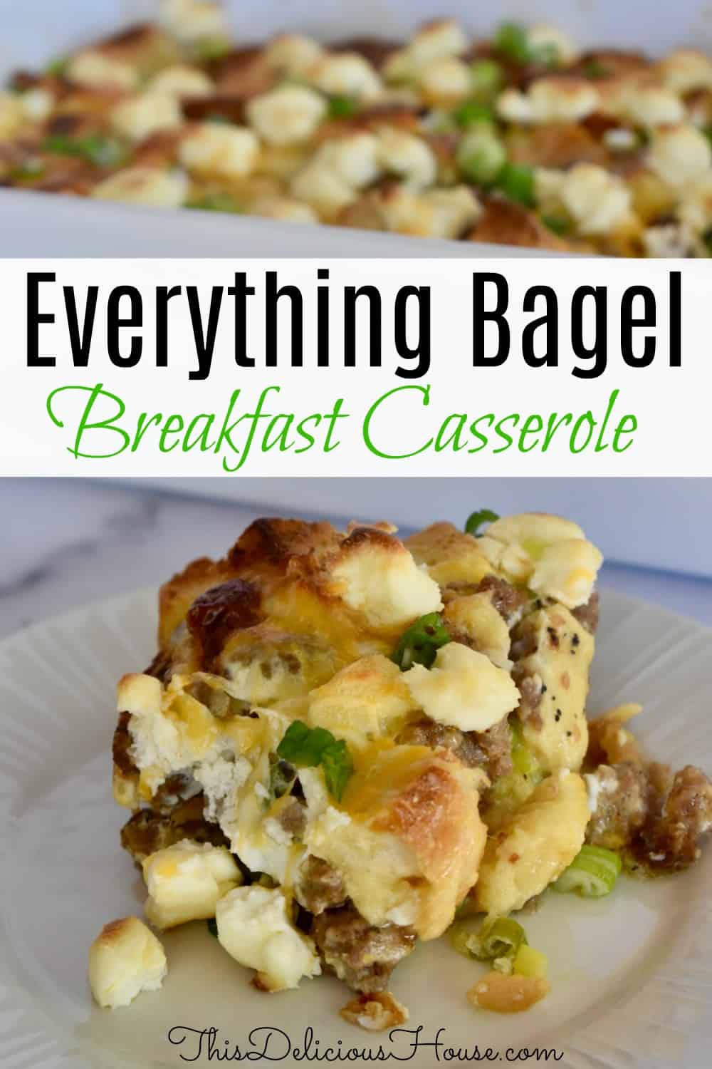 Everything Bagel Sausage Bake Pinterest Pin.