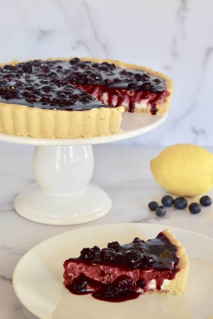 Torta de Mascarpone de Limão Blueberry