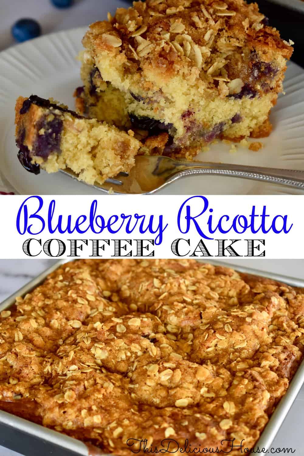 Blueberry Ricotta Coffee Cake Pinterest pin.