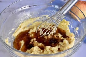 maple syrup and vanilla added to the batter.