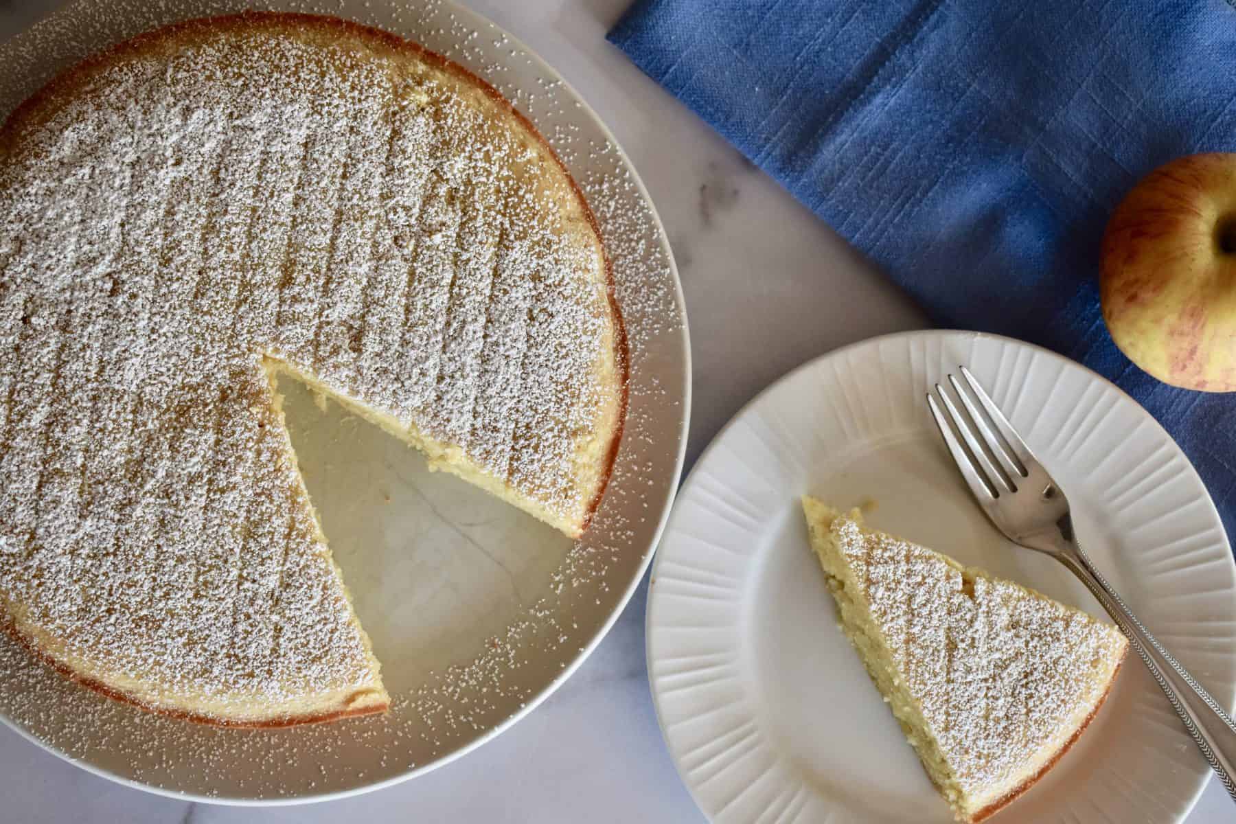 overhead photo of Almond Flour Apple Cake. 