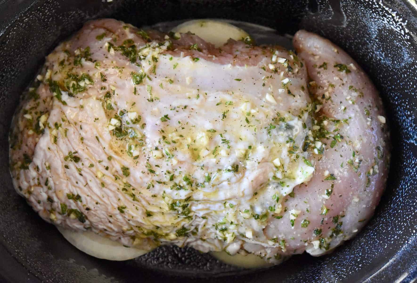 turkey in slow cooker. 