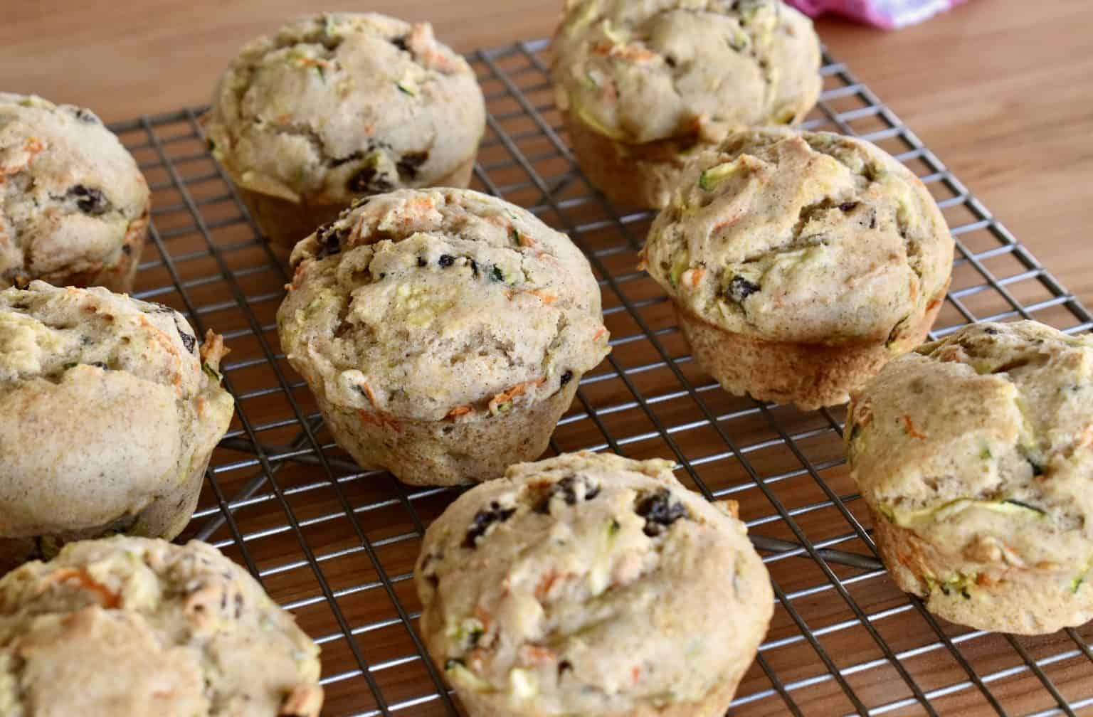 Zucchini Carrot Raisin Muffins - This Delicious House