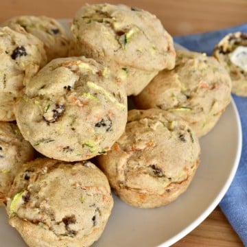 Zucchini Carrot Raisin Muffins.