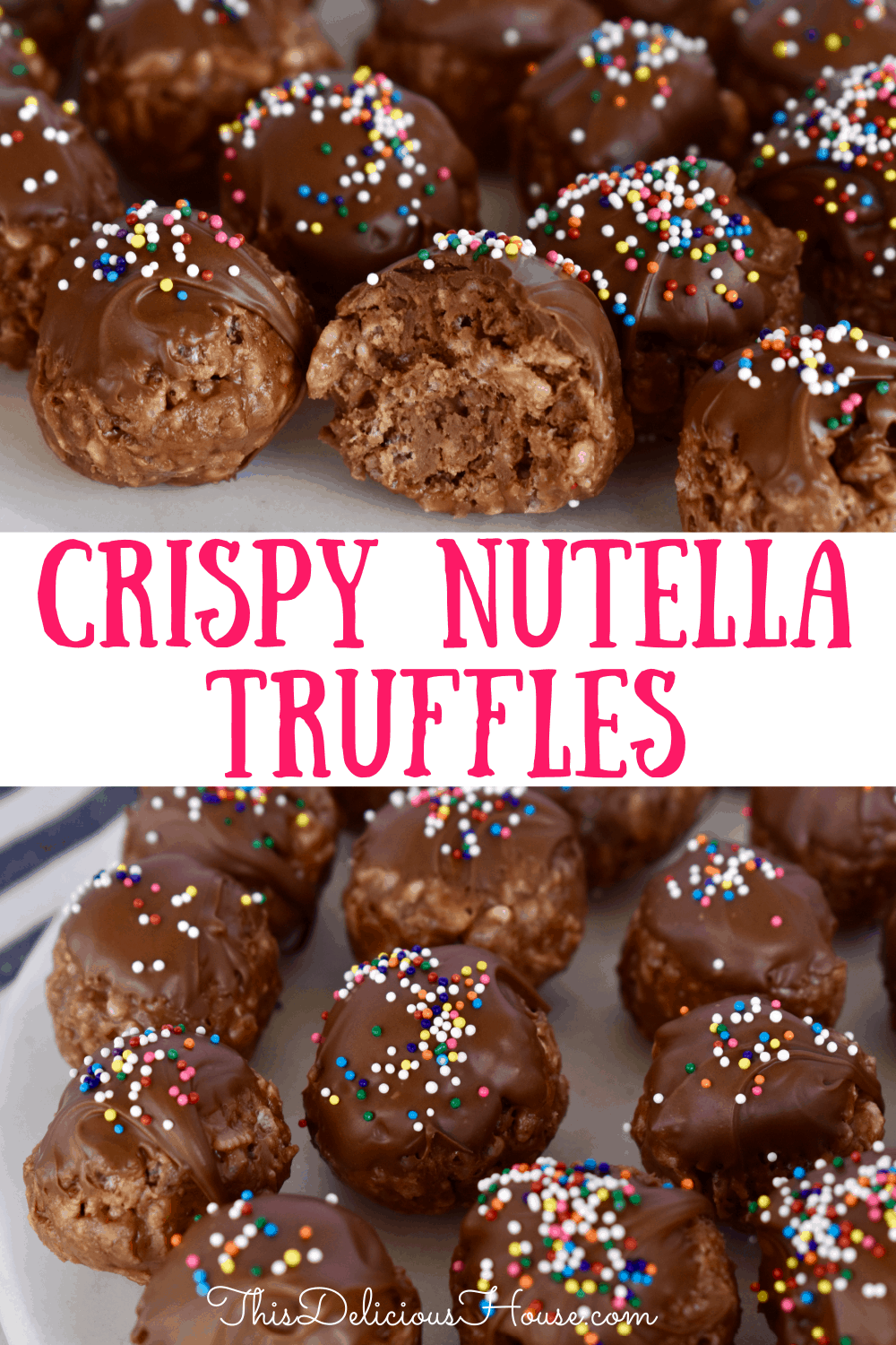 Crispy Nutella Truffles pinterest pin. 