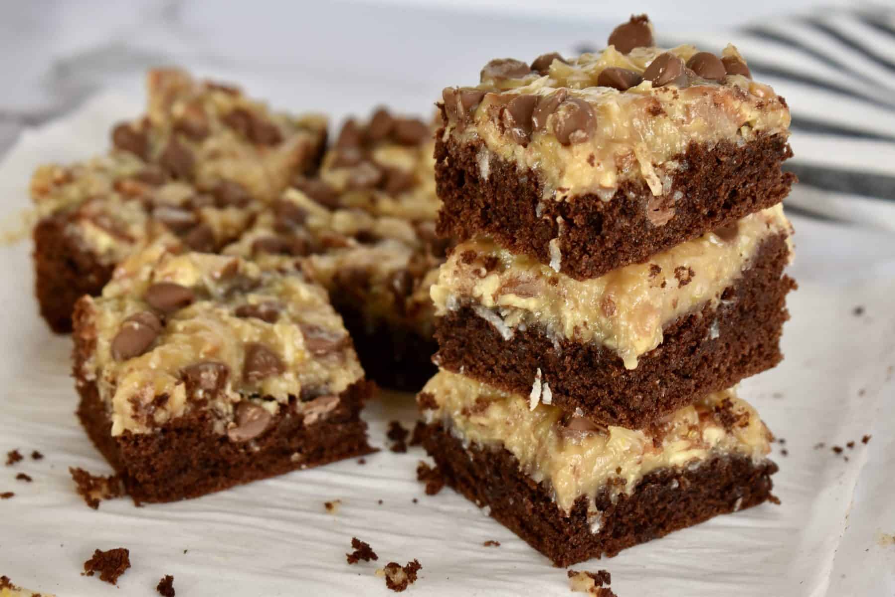 German Chocolate | Cake Mix Brownies - This House