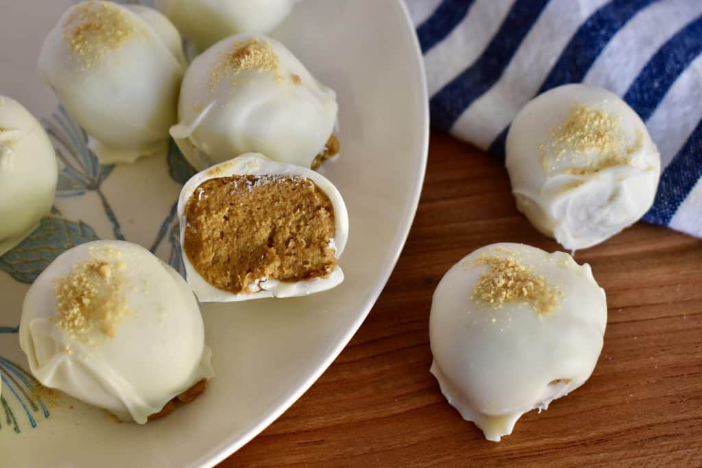 Pumpkin Spice Truffles on a plate. 