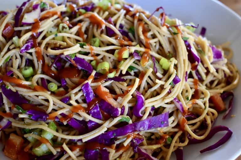 Asian Noodle Salad | Cabbage & Peanut Dressing