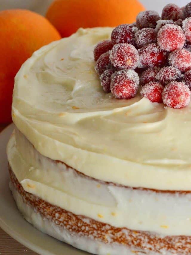Cranberry Orange Cake with Cream Cheese Frosting