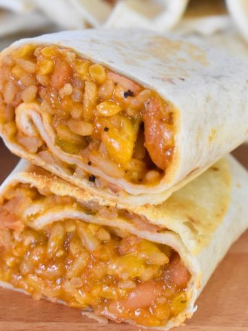 Cheesy Bean and Rice Burrito recipe