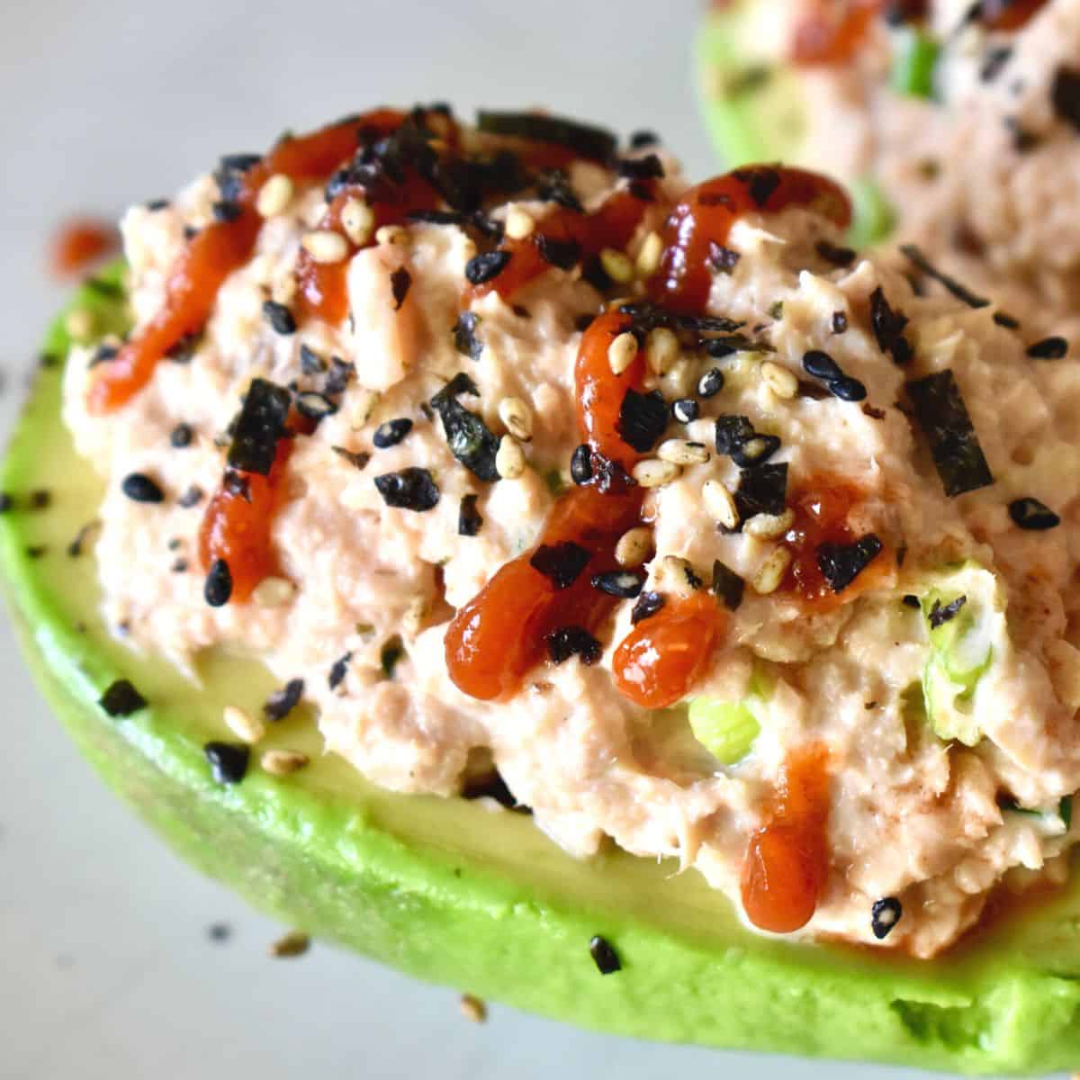 Salmon Stuffed Avocado - This Delicious House