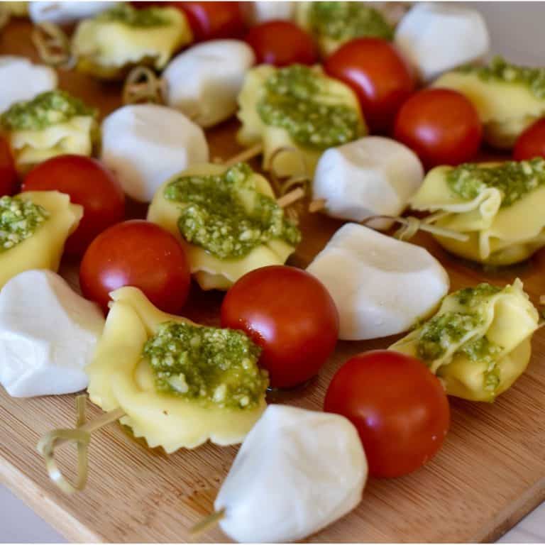 Pesto Tortellini Skewers | Easy Fast Appetizer
