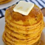 Pumpkin pancakes with pancake mix recipe.