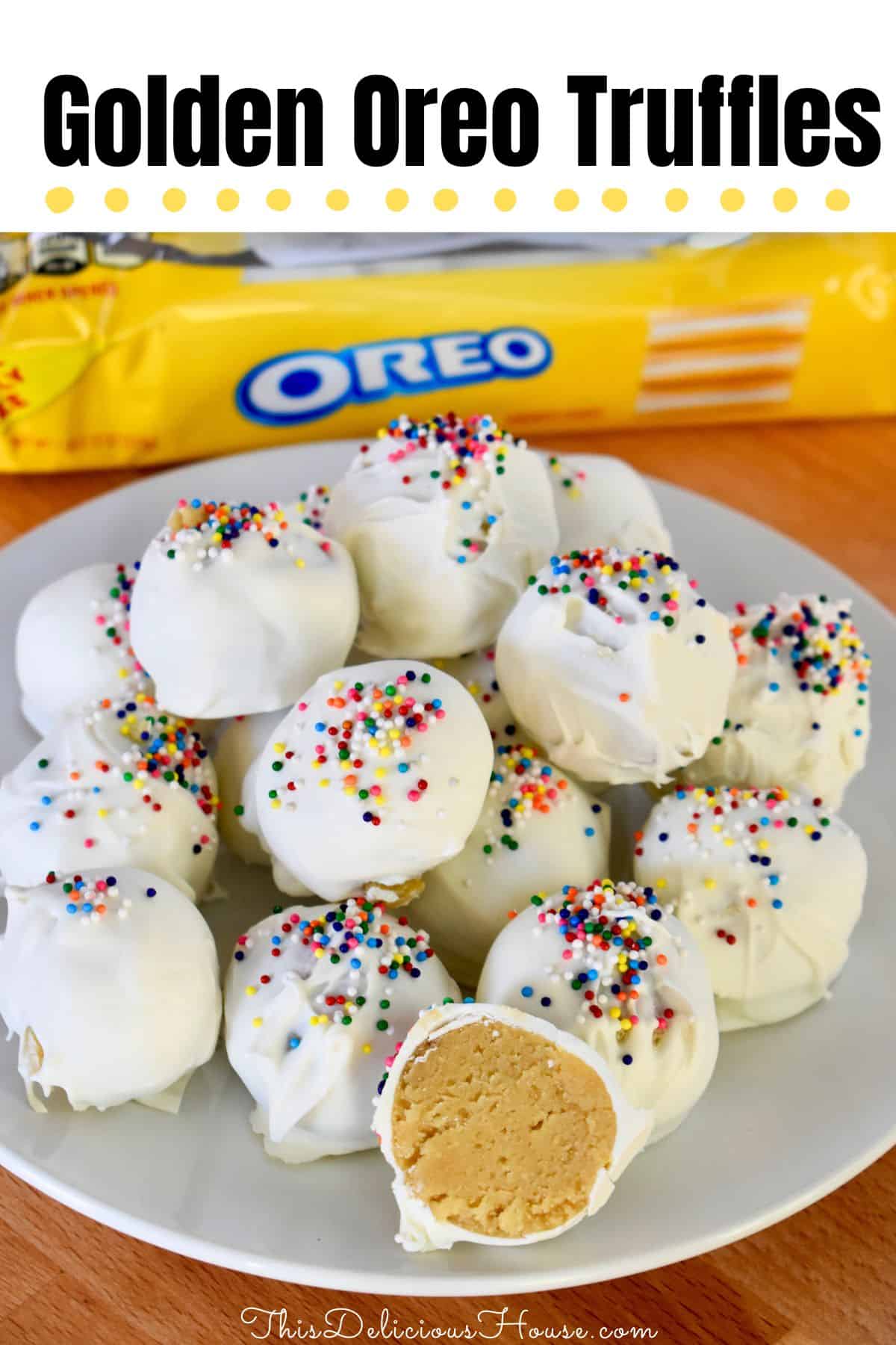 Golden Oreo Truffles | Easy Oreos Cookie Balls - This Delicious House