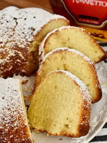 Amaretto Pound Cake recipe with Amaretto Butter Glaze.