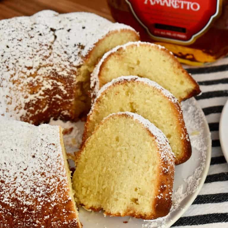 Amaretto Pound Cake Recipe with Amaretto Butter Glaze