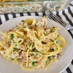 Baked spaghetti with ricotta.