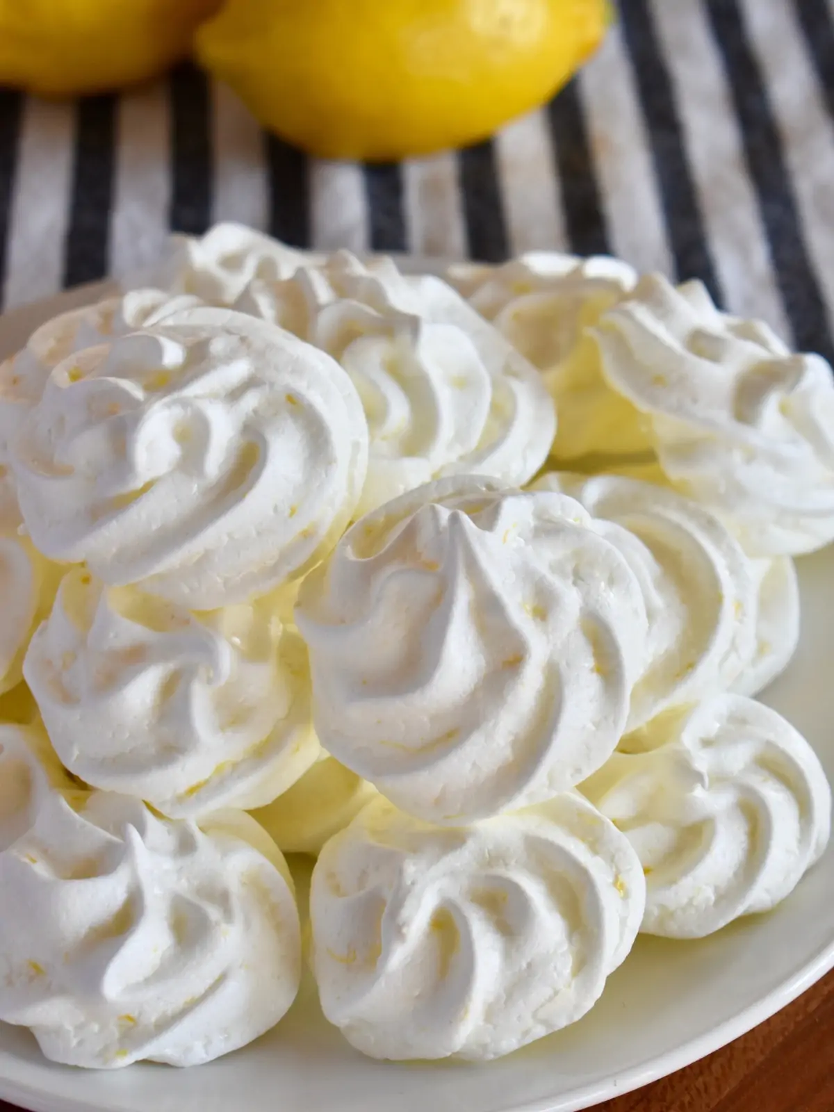 Lemon Meringue Cookies on a white plate.