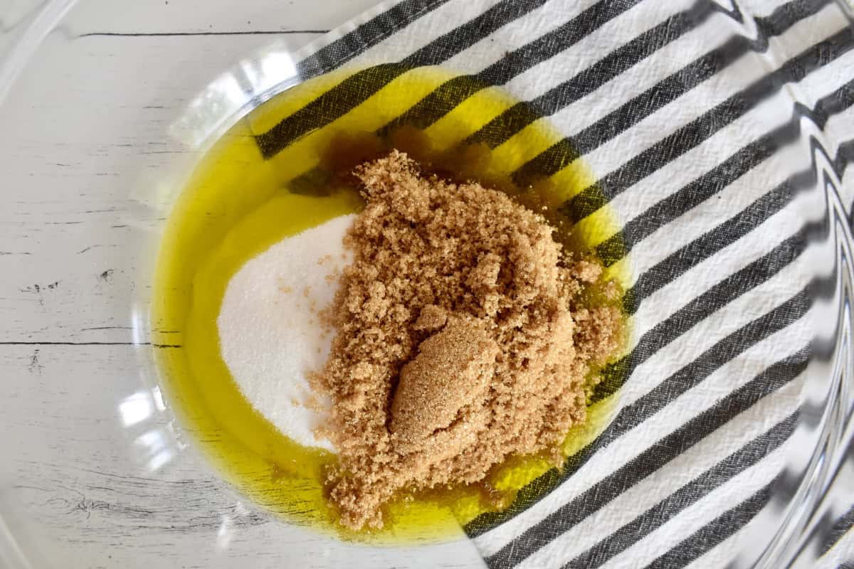 Ingredients in a glass bowl.
