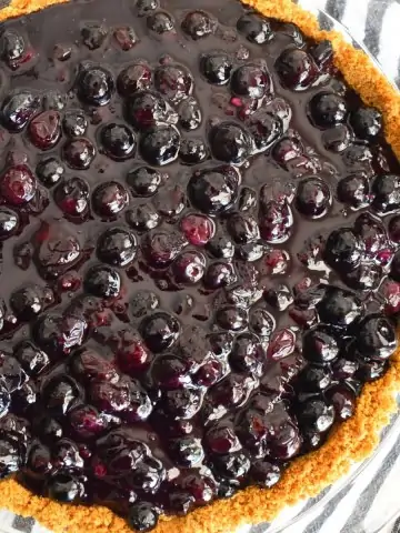 Blueberry Pie with Graham Cracker Crust.