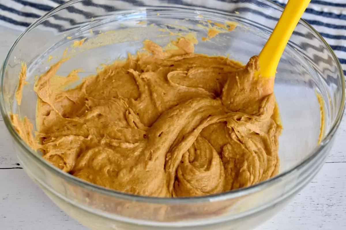Batter in a glass bowl. 