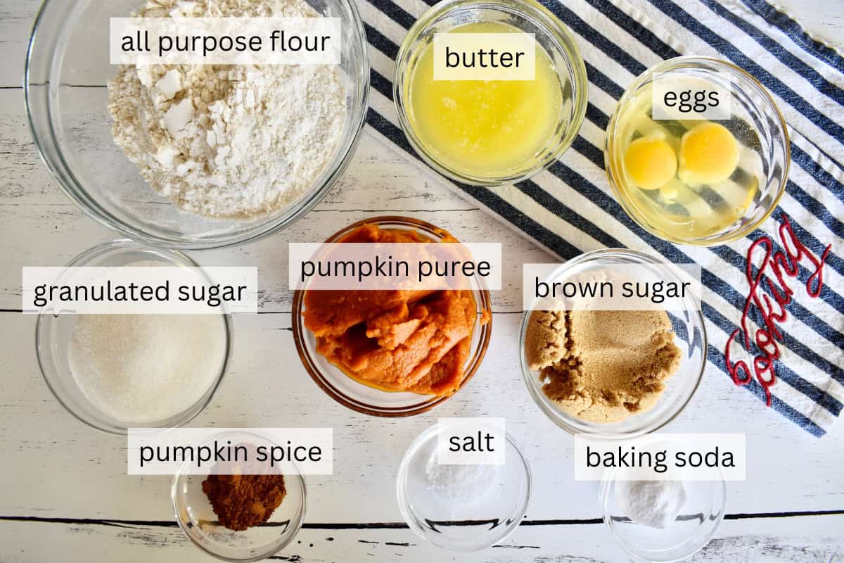 Ingredients including flour, egg, spice, and sugar. 